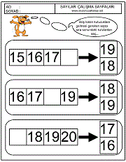 okul öncesi sıradaki sayıyı bulma çalışma sayfaları